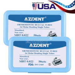200Pcs Dental Orthodontic Bondable 1st Molar Sgl MBT 022 Buccal Tube Monoblock