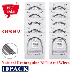 100pc Dental Ortho Niti Natural Form Super Elastic Rectangular Arch Wires 16x16U