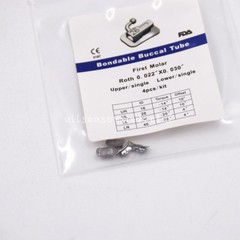4 Pcs/Pack Dental Orthodontic 1st Molar Bracket Buccal Tube Bondable Roth 022