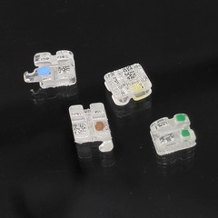 20pcs Dental Ortho Monocrystalline Sapphire Ceramic Clear Bracket MBT/ROTH 0.22