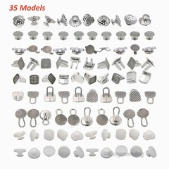 35 Models Dental Orthodontic Bondable Lingual Buttons Round Rectangular Base