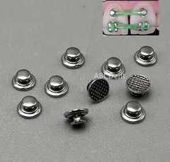 Orthodontic Lingual Button Bondable Round With Mesh Base Dental Metal Buttons