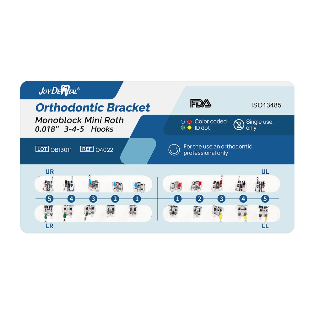 10X Dental Orthodontic Mini Metal Brackets Braces Roth/MBT.022/018 Hooks 3 4 5