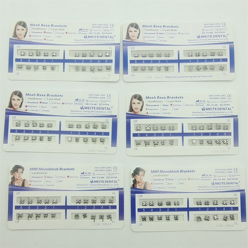 20Pks Dental Orthodontic Brackets Brace Mini Standard Edgewise Roth MBT 018 022