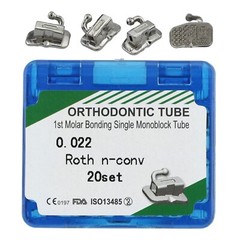 80pcs Dental Buccal Tubes Orthodontic 1st Molar Tube Roth 022 Monoblock Single