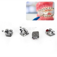 10X Dental MIM Orthodontic Bracket Brace Metal Mini MBT.022 Hooks 345 Laser Mark
