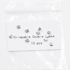 10 Pcs Dental Orthodontic Crimpable Hooks Crimpable Twin Double Tubes