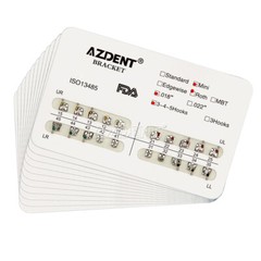 10 Packs AZDENT Dental Orthodontic Bracket Braces Mini Roth 018 Hooks 3-4-5