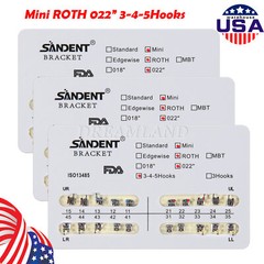 10packs Dental Orthodontic Brackets Braces Mini Roth Slot 022 345 Hook #2 200PCS