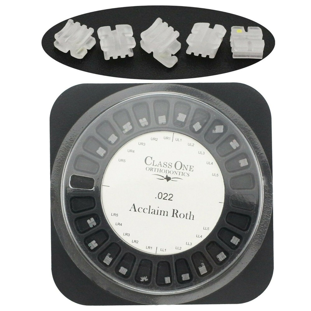 1X Class One Dental Orthodontic Ceramic Bracket Braces MBT/ROTH 022/ 018 345 H