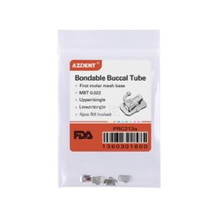 AZDENT Dental Ortho Buccal Tubes 1st Molar MBT 0.022 Bondable Non-Convertible