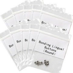1 Pack 10Pcs Dental Orthodontic Lingual Buttons Mesh Round Base Lingual Button