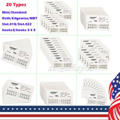 AZDENT 10X Dental Ortho Brackets Mini/Standard MBT/Roth 022/018 Hooks 3 4 5