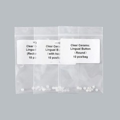 10 Pcs/Pack Dental Orthodontic Composite Ceramic Clear Lingual Button Bondable