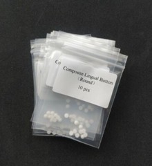 Dental Orthodontic Bondable Lingual Buttons Ceramic Round Base Mesh Base Clear