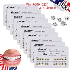 20 Packs Dental Orthodontic Metal Braces Brackets Mini Roth 022 Hooks 345 #2 FDA