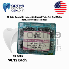 50 Sets 200 Dental Orthodontic Buccal Tube 1st 2nd Molar Roth/MBT 022′ Usa
