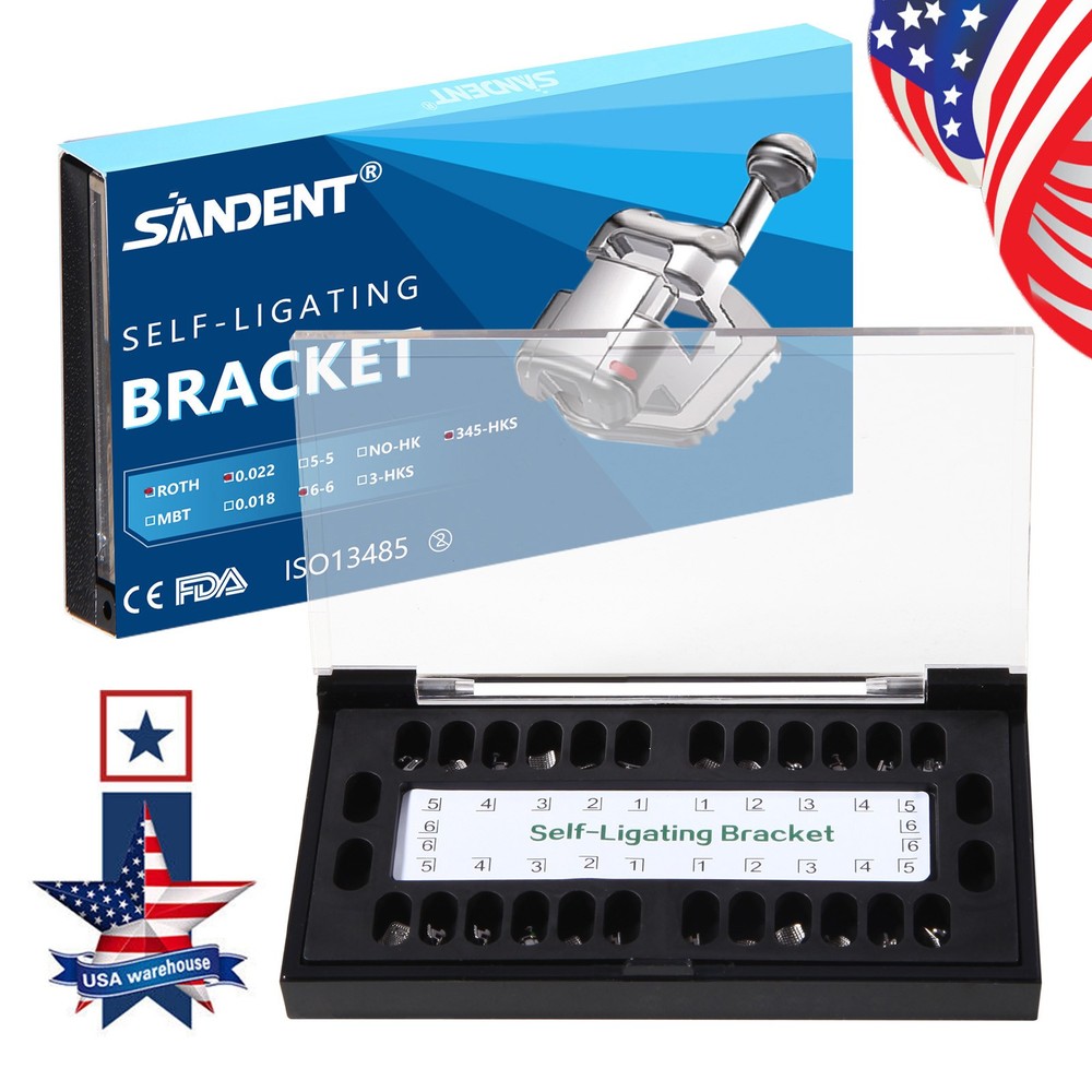 SANDENT Dental Orthodontic Self-Ligating Brackets Roth 0.022 With Buccal Tube