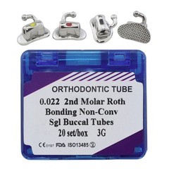 80Pcs Dental Orthodontic Buccal Tubes 1st 2nd Molar Bondable Roth MBT 0.022 3G