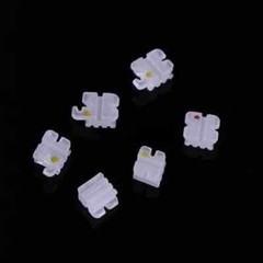 Dental Orthodontic Ceramic Brackets Braces 5/5 MBT Slot 0.022 Hooks 3-4-5