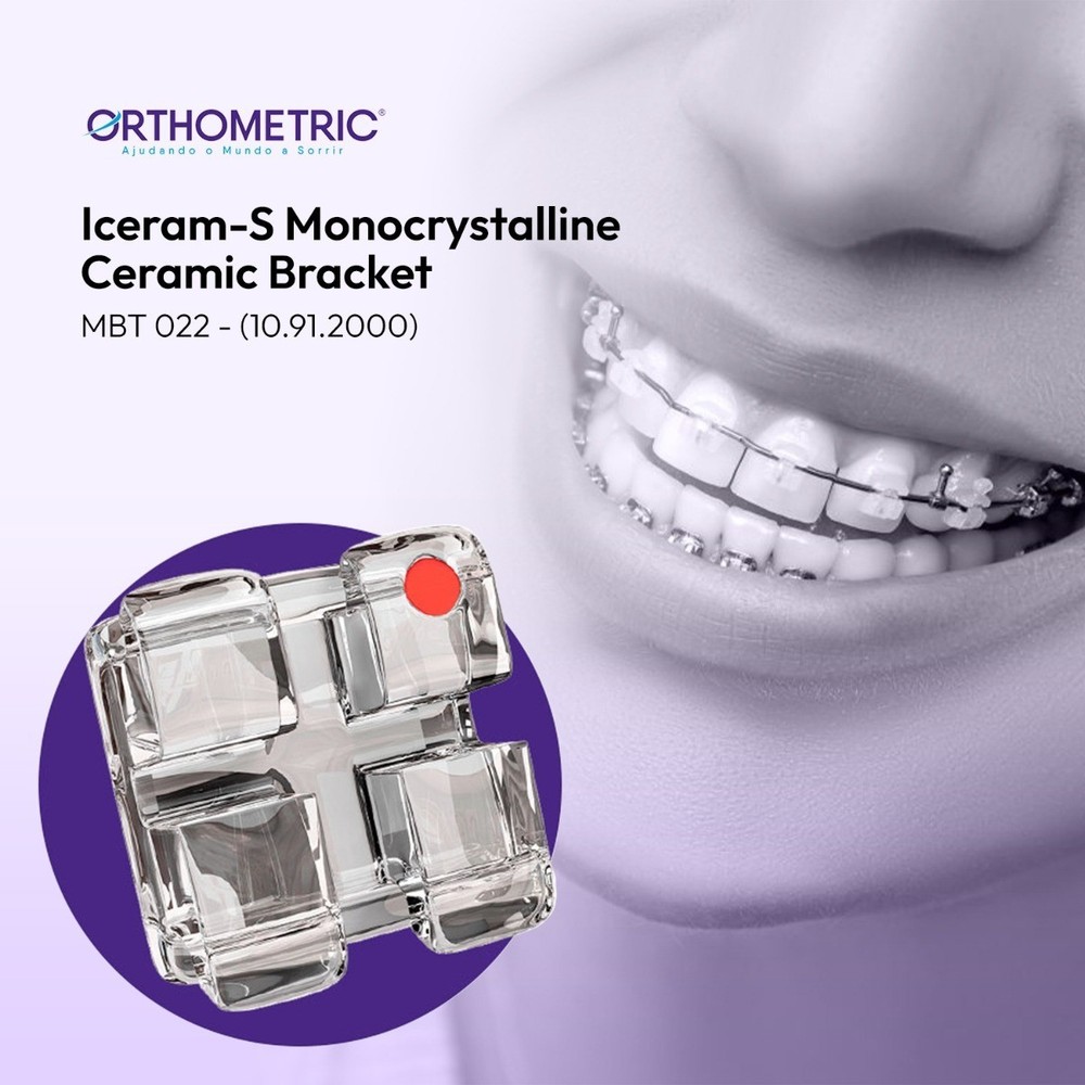 OrthoMetric Iceram-S Monocrystalline Ceramic Bracket MBT 022 – (10.91.2000)