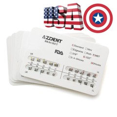 Dental Orthodontic Brackets Braces Standard MBT Slot 0.22 Hook 3 AZDENT