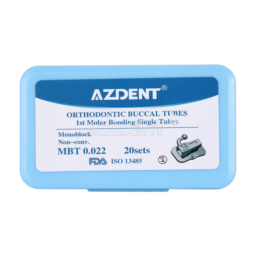 Dental Orthodontic Bondable Buccal Tubes 1st Molar MBT 0.022 Non-Convertible