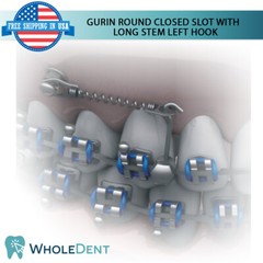 5x Orthodontic Dental Long Left Hook Gurin Round Grip Stop Archwire Lock