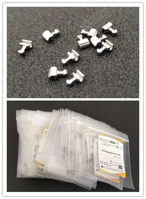 100 Packs Dental Sliding Crimpable Hook Short/Long Open Surgical Hook 500 Pieces