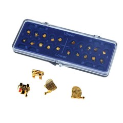 Dental Orthodontic Gold Brackets Mini MBT 022 Hooks 345 Brace AZDENT