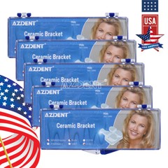 AZDENT Dental Orthodontic Clear Ceramic Braces Bracket Roth Slot.022 Hooks 3-4-5