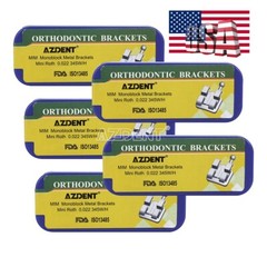 10 Pack AZDENT Dental Orthodontic Brackets Metal Braces Mini Roth .022 Hooks 345