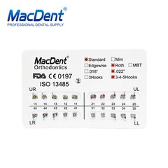 MacDent Dental Orthodontic Metal Brackets Braces Mini Standard Roth MBT 022/018