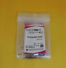 50 Packs Dental Orthodontic Crimpable Stop Hooks Round Hole Wire Bracket End