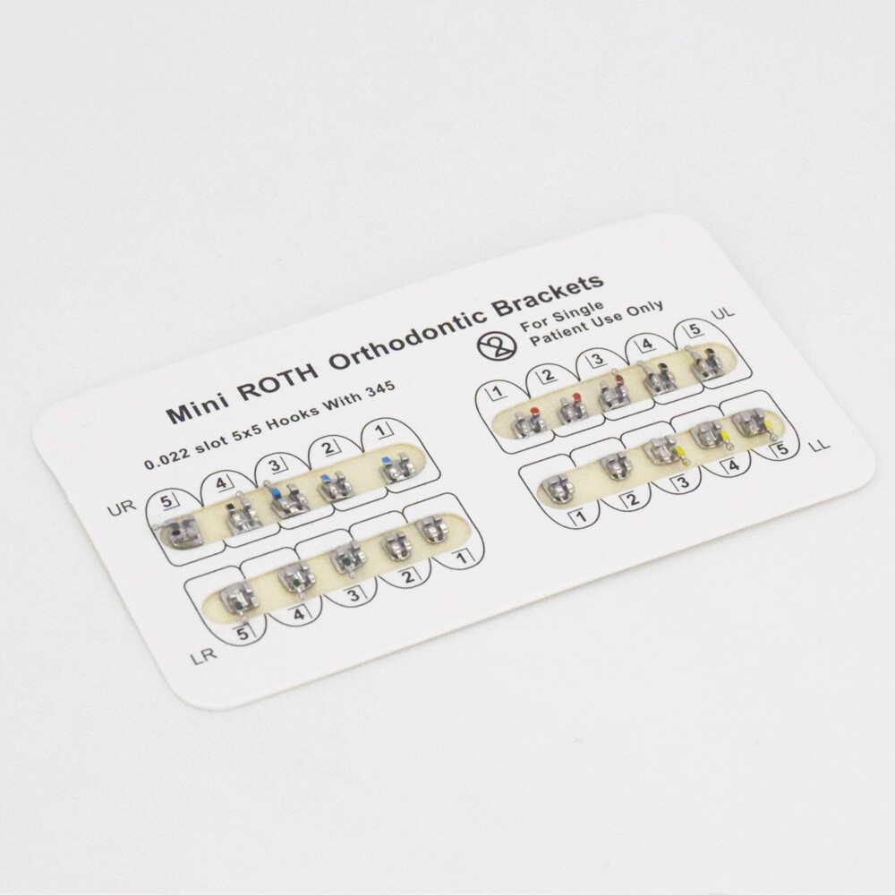 Dental Orthodontic Monoblock MIM Bracket Braces Mini Standard Roth 022 345 Hook