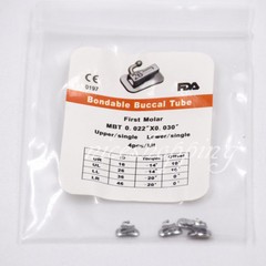 1st Molar Dental 4 Pcs Orthodontic Bracket Buccal Tube Bondable MBT 022 Pack