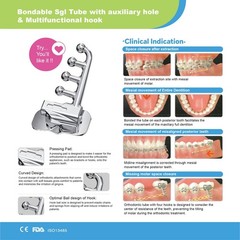 Dental Orthodontic Bondable Tube Molar Roth MBT lst 022 AUX Hole Multifunctional