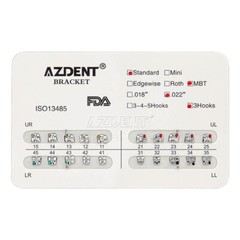 10Packs Dental Orthodontic Metal Brackets Braces Standard MBT.022 Hooks 3 AZDENT