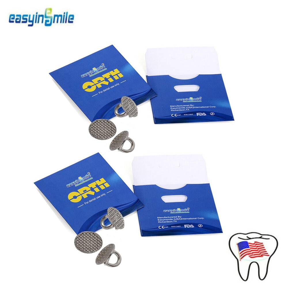 20XDental Orthodontic Direct Bond Eyelet Round Base Lingual Buttons Easyinsmile