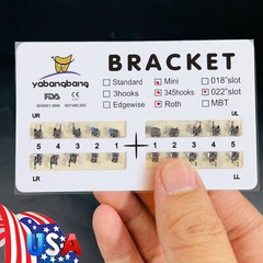 1000 Dental Orthodontic Brackets Braces Mini Roth Slot.022 3-4-5 Hook #2 50PACKS