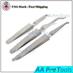 3 Pieces Reverse Action Bond Bracket Tweezers Aligner Dental De Bonding Placing
