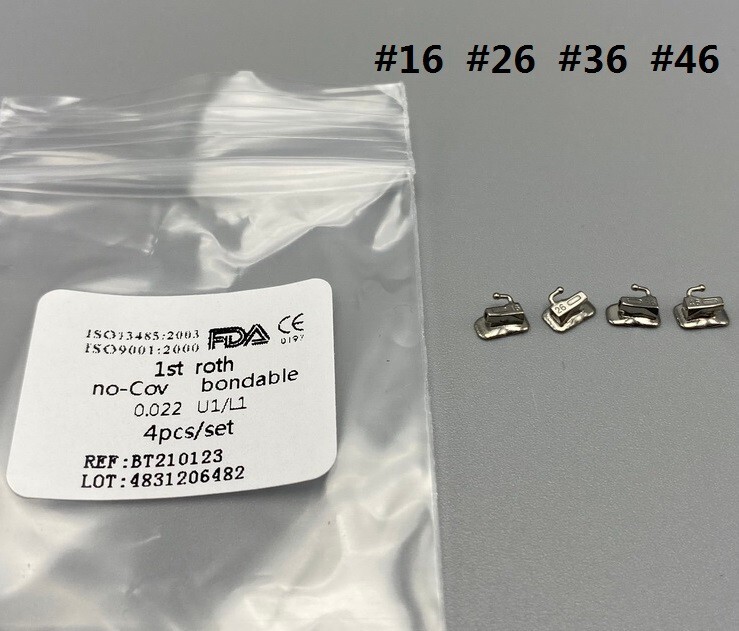 100pc Dental Orthodontic Buccal Tubes 1st Roth 022 Molar Bracket Edgewise No-Cov