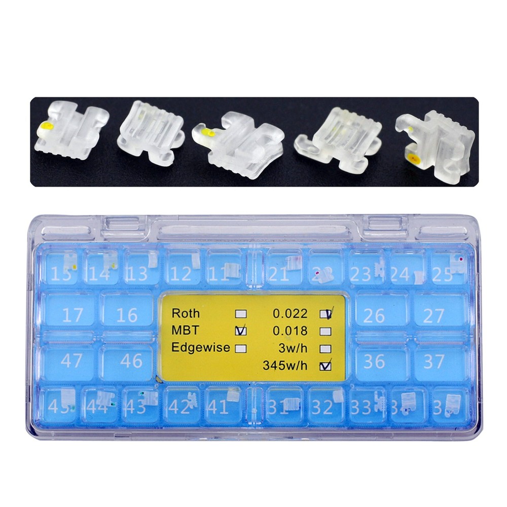 Dental Orthodontic Sapphire Brackets Ceramic Braces Roth MBT 022 345 Aesthetic