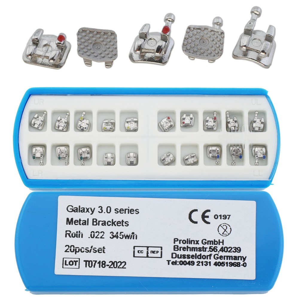 Dental Orthodontic Bracket Metal Mini Brace Roth MBT 022 345 Sandblasted Galaxy