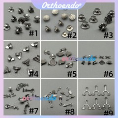Dental Ortho Lingual Buttons Bondable Hook Round Rectangle S.S Bonding Mesh Base