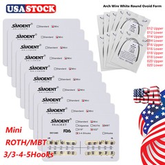 10 packs Dental Ortho Braces Mini/Standard Roth/MBT 022 Hooks 345 /Arch Wires SA
