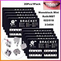 YOKA Dental Ortho Metal Brackets Braces Mini/Standard Roth/MBT 022/018 3/345 H