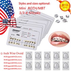 10-100 Packs Dental Orthos Brackets Braces MINI Roth.022 Hook345 /Arch Wire SK