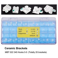 STAR ABSOLUTE Dental Orthodontic Sapphire Ceramic Bracket Brace Roth MBT 022 345