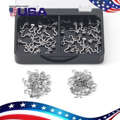 50pcs Dental Ortho Sliding Crimpable Hooks Long Right/Left Curved Crimpable Hook